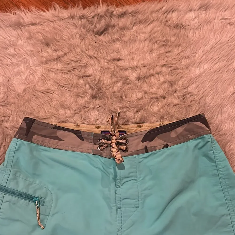 Patagonia men’s teal and gray men’s nylon swimming ‎ trunks